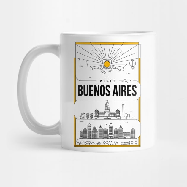 Buenos Aires Minimal Lineal Poster by kursatunsal